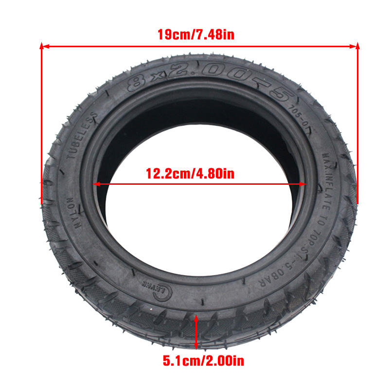 8-inch 8x2.00-5 vacuum tire su - đánh giá và giá Electric Scooter Adults