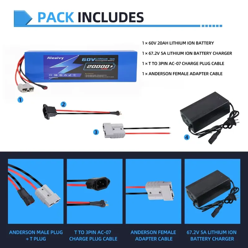  60V 20AH 30AH 21700 Lithium B - đánh giá và giá 60V 30Ah 21700 Battery Pack